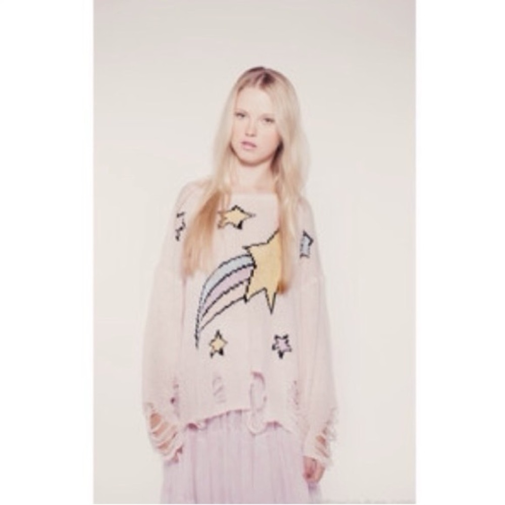Wildfox / white label shooting star Lennon sweater